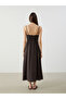 Nevavm Heart-Shaped Neckline, Drawstring Detail, and String Strap Dress - 4