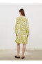 Original Collar Patterned Shirt Dress - 4