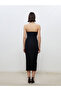 Nevavm Strapless Neckline Glittered Gathered Bodycon Dress with a Difference - 4