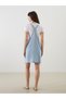 Lcw Comfort Indigo Square Collar Straight Strap Women's Jean Salopet Dress - 4