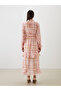 Original Tie-Neck Plaid Ruffle Dress - 4