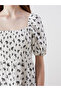 Women's Boat Neck Floral Dress - 3