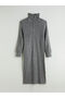 High Collar Knitwear Dress - 5