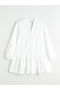 A-Line Mini Dress with Peep Collar Embroidery - 5