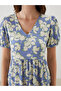 Nevavm V-Neck Floral Dress with a Difference - 5