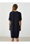 Nevavm Oval Collar Beaded Embroidered Knitwear Dress with a Difference - 4