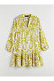 Original Collar Patterned Shirt Dress - 5