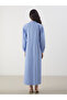 Lcw modest blue dominant collar striped poplin shirt dress - 4