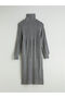 High Collar Knitwear Dress - 6