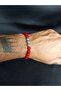 Red Glass Beaded Metal Detailed Handmade Bracelet - 2