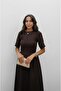 Brown Callisto Dress with Belt on the Back - 3