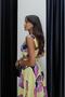 Yellow Patterned Crop Blouse Skirt Set - 6