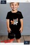 Children's Unisex “Tom and Jerry Hands in Geneva“ Custom Printed Crew Neck T-Shirt - Shorts Set - 2