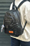 Women's Black Imported Washable Leather School & Backpack Shopper Suitable for Daily Combinations 2310000Mh - 3