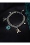 Silver Color Zircon Stone Bird Figured Multiple Chain Tarnish Free Steel Bracelet