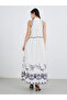Floral Border Print Halter Neck Maxi Dress - 5