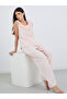 Textured Cotton Ruffle Neck Top and Pyjama Set