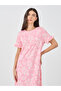Ruffle Sleeve Leafy Print Sleep T-Shirt Dress - 2