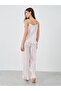 Linear Floral Cotton Gauze Ruffle Hem Cami and Pyjama Set - 4