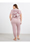 Plus Summer Back Graphic T-Shirt and Slogan Cuffed Pyjama Set