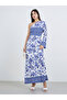 فستان ماكسي بكتف واحد وطبعة كاملة - 2