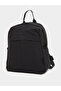 Black Plain Backpack with Zip Closure