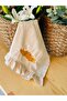 Pumpkin Embroidery Ruffled Raw Linen Kitchen Cloth / Cover~1 Piece - 2