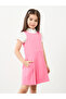 Girls Pink Pinafore Dress with Side Pocket - 2