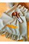Pumpkin Embroidered Ruffled Kitchen Cloth / Cover ~1 Piece - 2