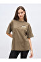 Slogan Print Acid Washed Oversized T-Shirt - 2