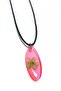 Snowball Flower Oval Epoxy Necklace