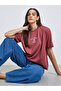 Women Red Bondi Beach Embroidered Oversized T-Shirt