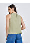 Green Sleeveless Blouse with Buckle Detail - 5