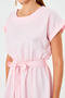 Women's Elastic Waist Tie Dress Arm-18Y001133 - 4