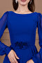 Chiffon Floral Detailed Midi Dress - Cobalt Blue - 2