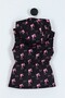 Black Color Printed Waist Elasticated Hooded Girls' down Vest - 4