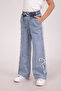 Premium Bow Embroidered Children's Denim Trousers - 2