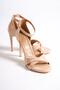 Ten Patent Leather High Thin Platform Heeled Evening Dress Shoes with Cross Straps - Pearl - 4