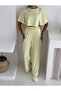 Summer Suit - Bottom Top Women's Textured Fabric - Baggy Pants + Relaxed Top - 5