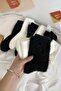 Women's 2 Pairs Plush Winter Thermal Sleeping Socks Black White - 4