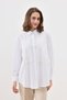 Women's White Oversize Pocket Brode Detailed Cotton Shirt