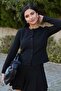Basic Buttoned Black Waffle Cardigan - 2