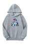 Unisex Gray Children's Hooded Sweatshirt – Penguins Printed, Thick Fabric with Hood
