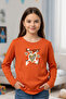 3-Piece Round Neck Printed Detail Girl's Sweatshirt - 2