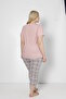 Women's Plus Size Cotton Viscose Fabric Short Sleeve Capri Suit 14495 - 6