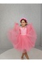 Girl's Evening Dress Island, Pink Waist Pearl, Tutu Dress - 2