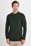 Men's Slim Fit Slim Fit Cotton Thessaloniki Fabric Crew Neck Green Sweatshirt - 4