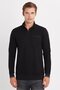 Men's Slim Fit Slim Fit Cotton Half Zipper Stand Collar Black Sweatshirt