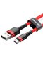 Cafule USB to USB-C Cable, Quick Charge, 3A, 0.5m, Red - 3