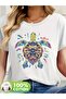 Turtle Printed Oversize Combed Cotton Tshirt